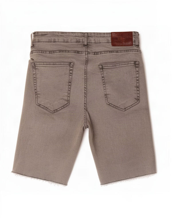 Pantaloncini di jeans da uomo Zara EU 42 Large W32 Cotone grigio
