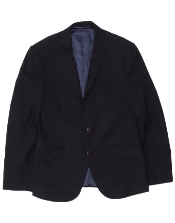 Giacca blazer a 2 bottoni da uomo Marks & Spencer UK 38 media blu navy in lana vergine