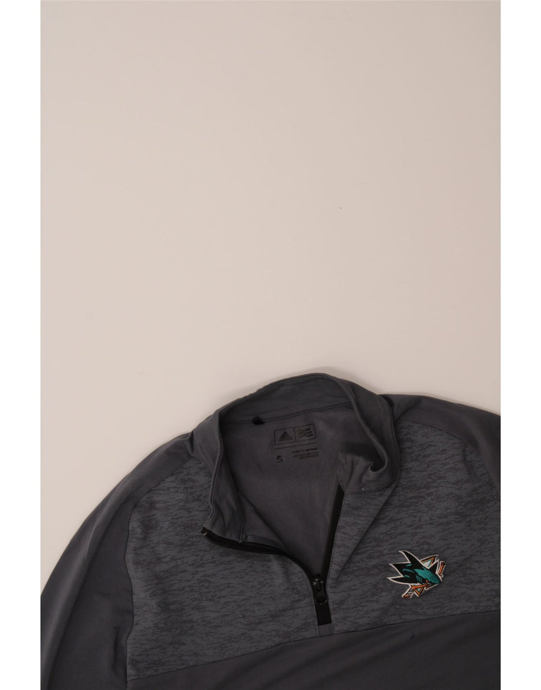 ADIDAS Mens Zip Neck Pullover Tracksuit Top Small Grey Colourblock Vintage Adidas and Second-Hand Adidas from Messina Hembry 
