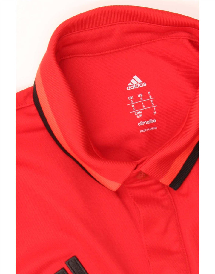 Polo grafica Adidas Climalite da uomo piccola rossa
