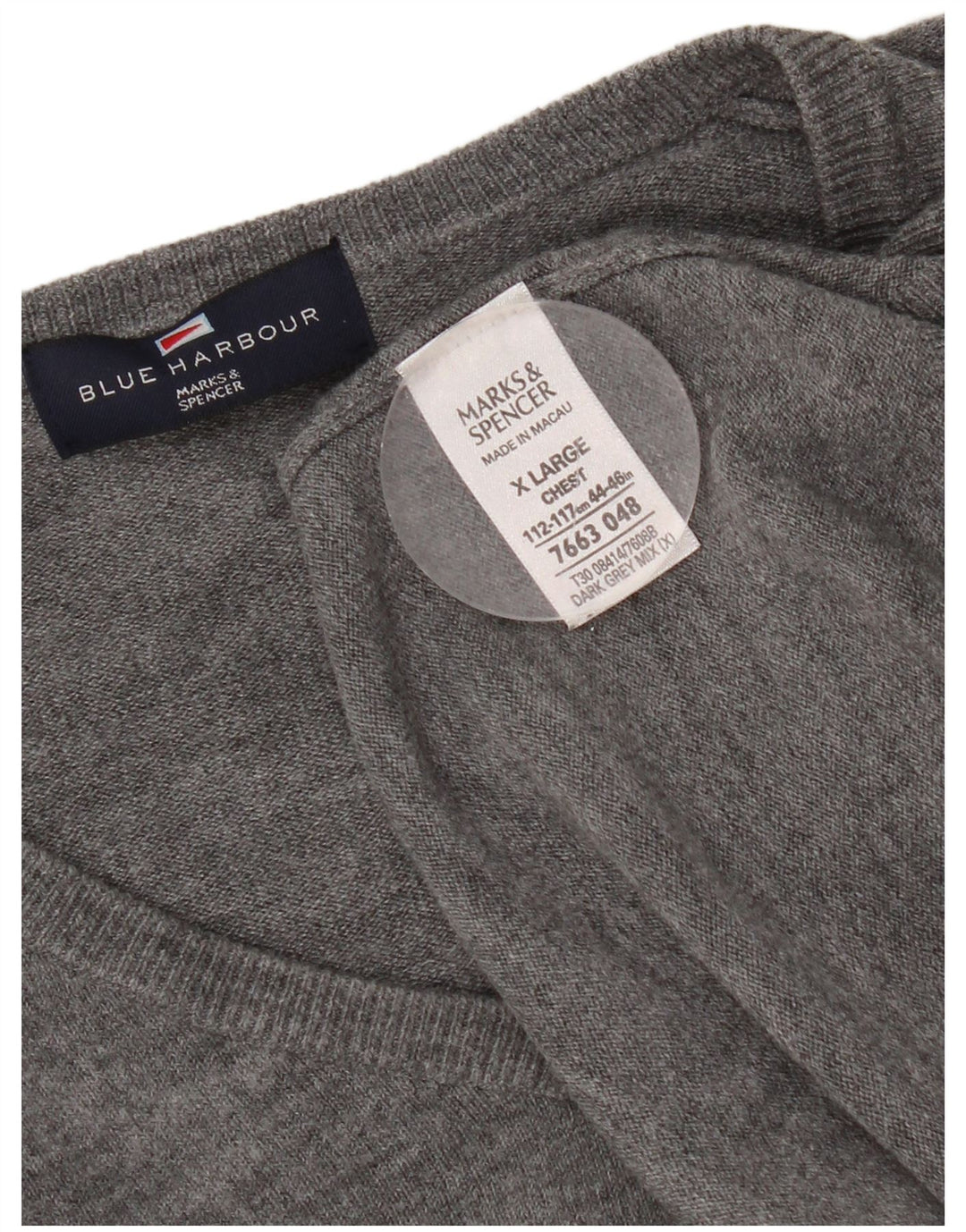 Maglione da uomo con scollo a V Marks & Spencer XL grigio acrilico