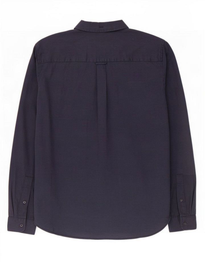 Camicia da uomo Lyle & Scott in cotone maculato medio blu navy