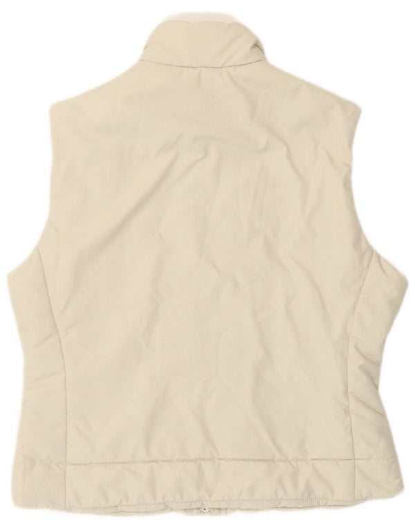 Gilet imbottito da donna Reebok UK 12 medio in poliestere bianco sporco