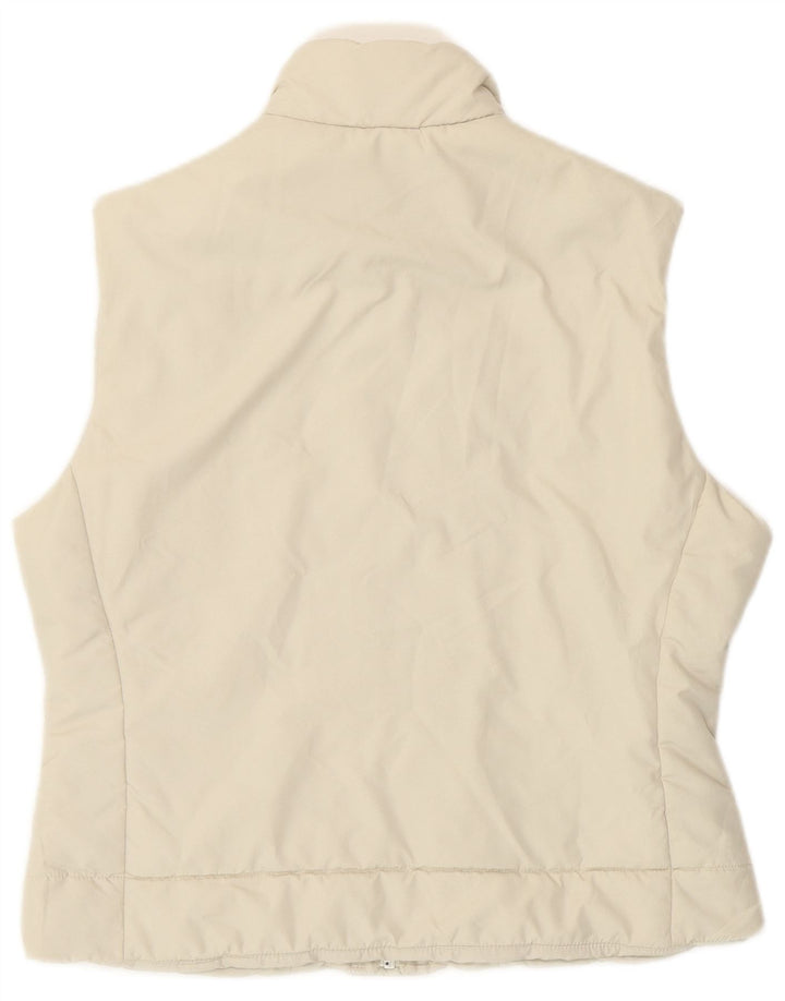 Gilet imbottito da donna Reebok UK 12 medio in poliestere bianco sporco