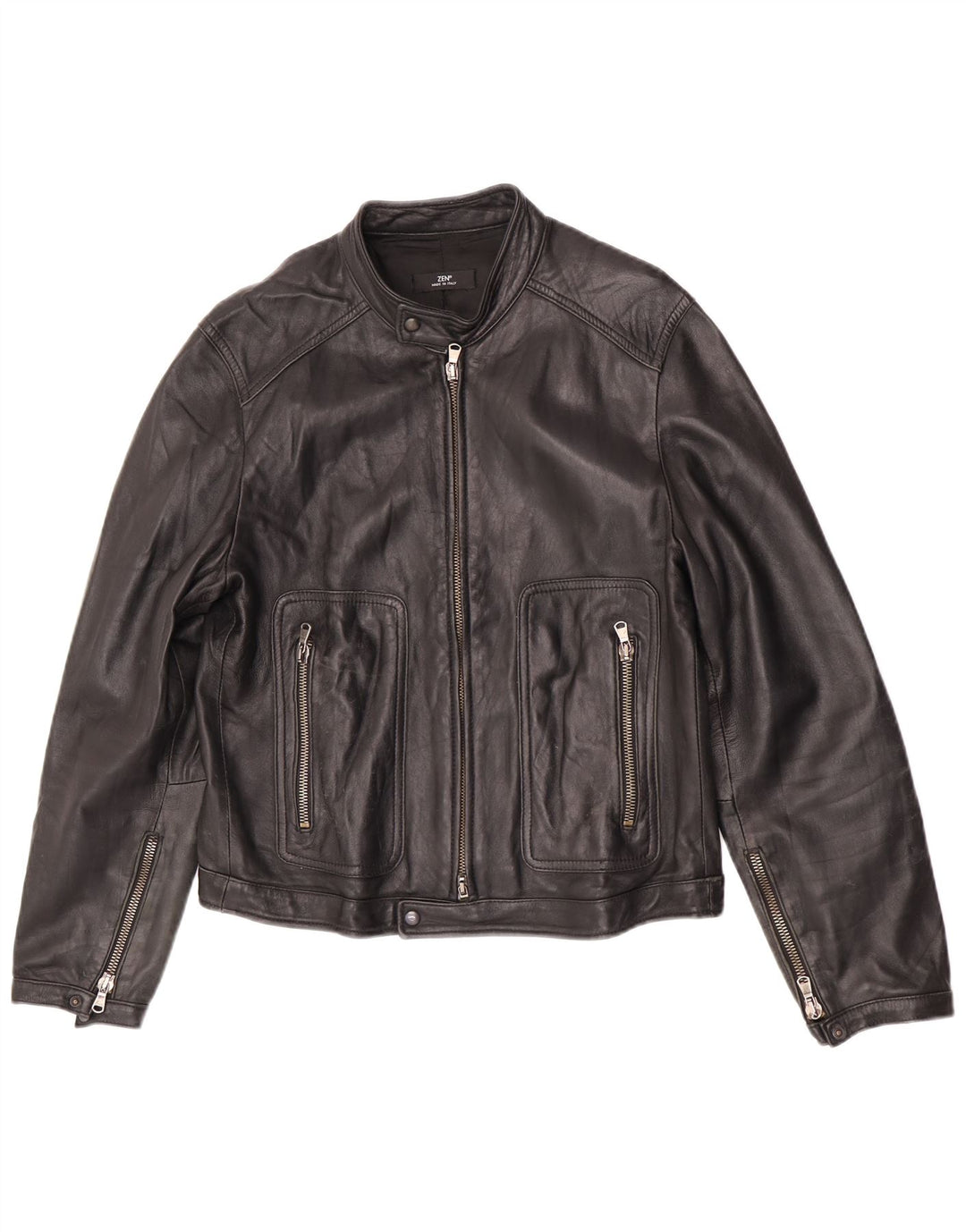 Giacca in pelle da uomo Zen EU 50 in pelle nera media