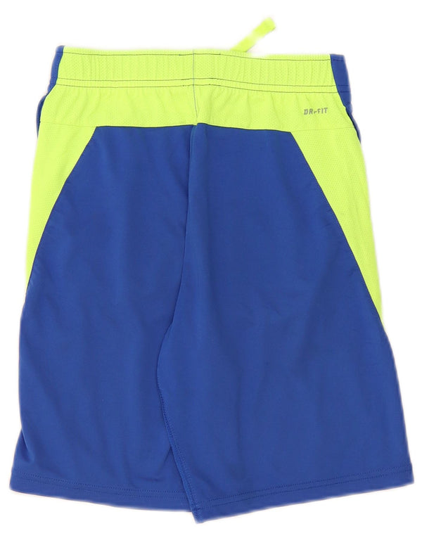 Pantaloncini sportivi Nike da ragazzo Dri Fit 8-9 anni Small Blu Colourblock in poliestere