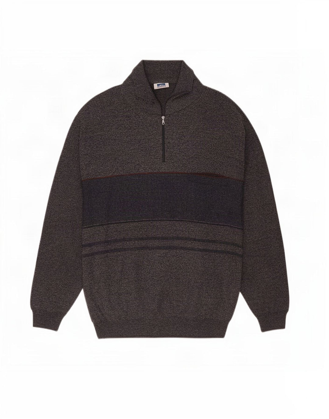 Rodes Maglione da uomo con collo alto Maglione grande in lana a righe blu navy