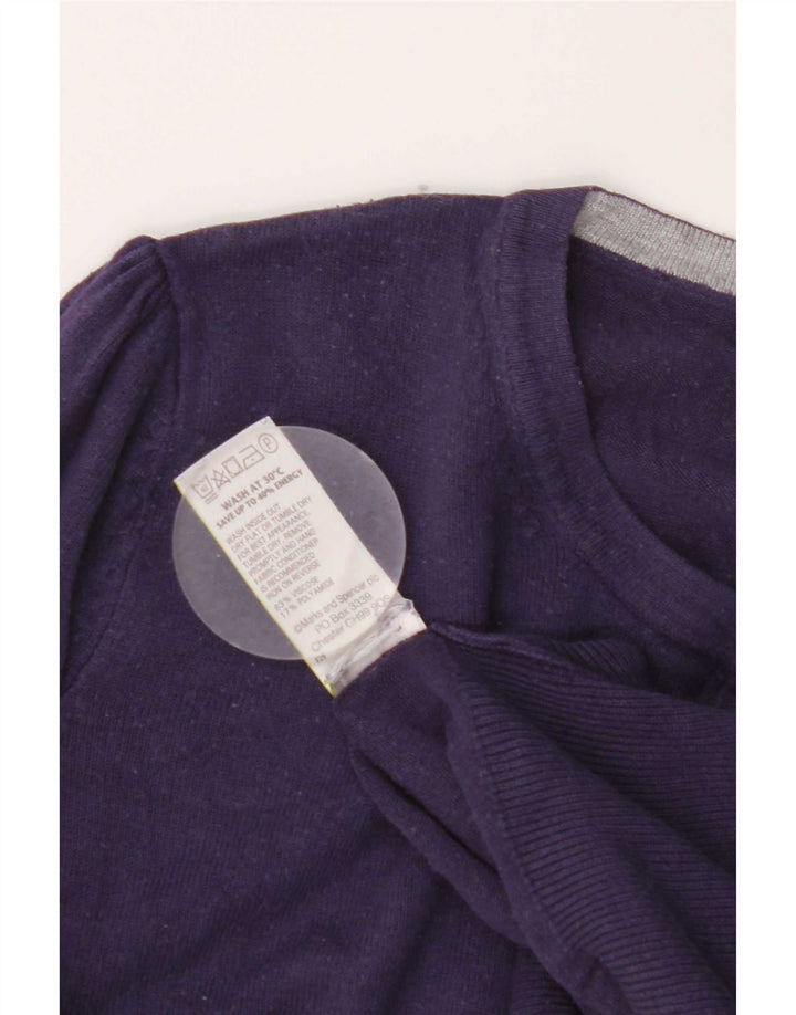 Maglione cardigan da donna Marks & Spencer UK 12 Viscosa viola medio