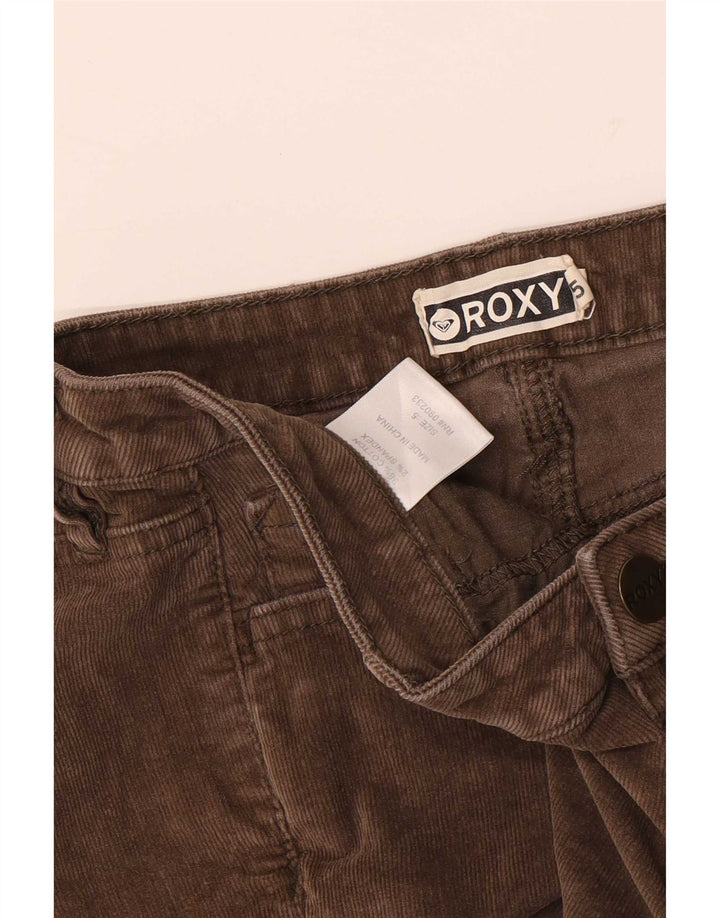 Pantaloncini di velluto a coste da donna Roxy US 5 piccoli W28 cotone marrone