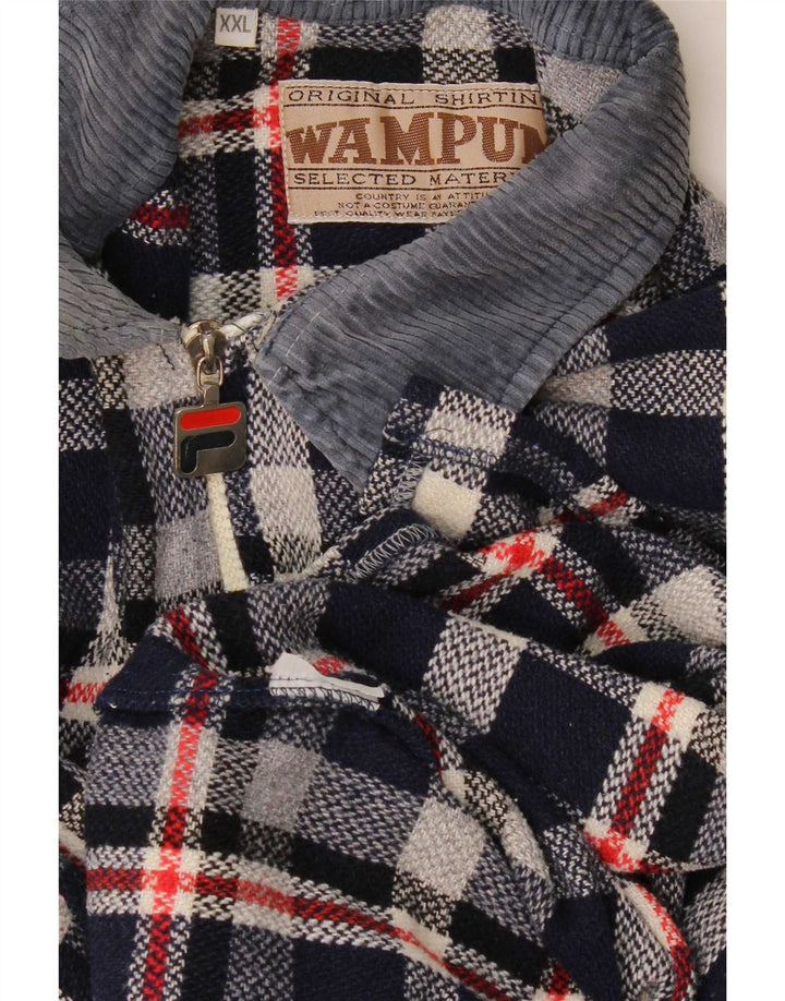 Camicia da uomo in flanella Wampum 2XL a quadri blu navy