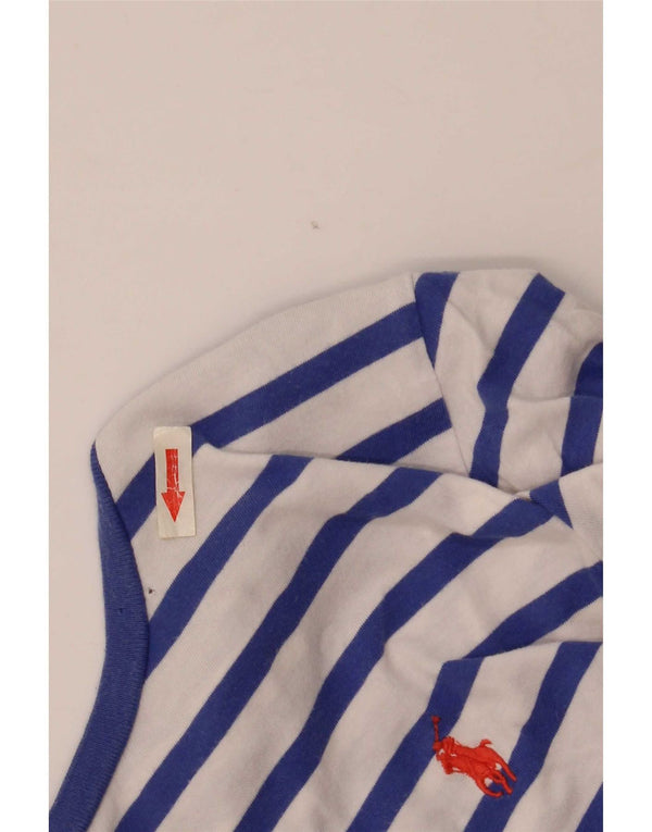 T-shirt da donna Ralph Lauren Top UK 12 cotone a righe bianche medie