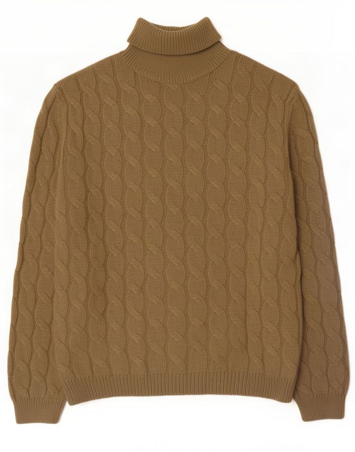 Maglione maglione collo alto da uomo Zara grande acrilico kaki