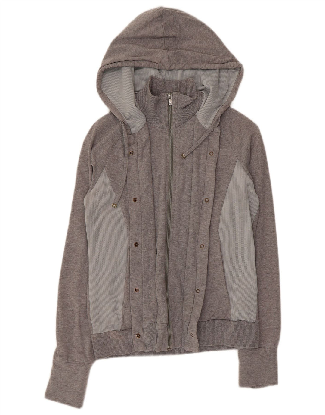 Felpa con cappuccio e zip da donna Puma UK 12 Colorblock grigio medio