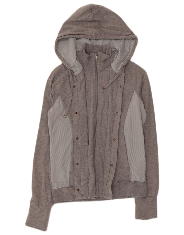 Felpa con cappuccio e zip da donna Puma UK 12 Colorblock grigio medio