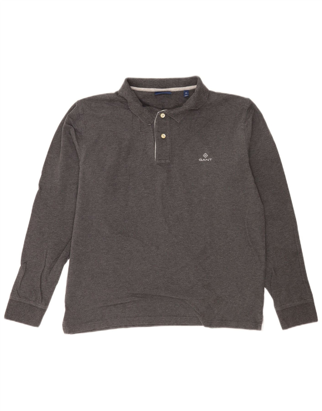 Polo Gant da uomo a maniche lunghe XL in cotone grigio