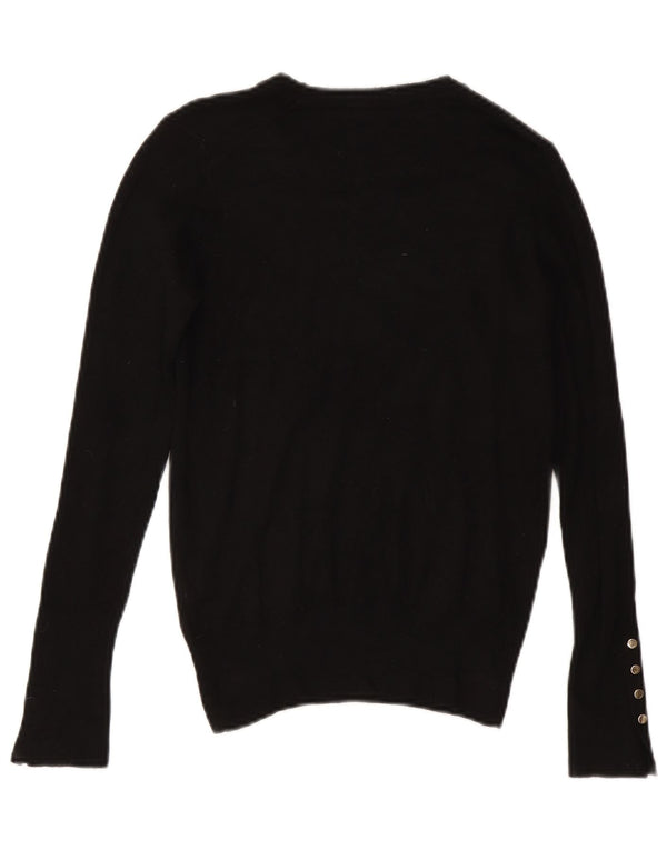 Maglione maglione girocollo da donna Zara UK 12 viscosa nera media