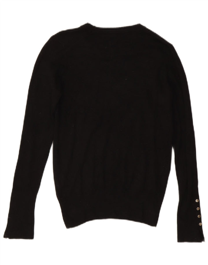 Maglione maglione girocollo da donna Zara UK 12 viscosa nera media