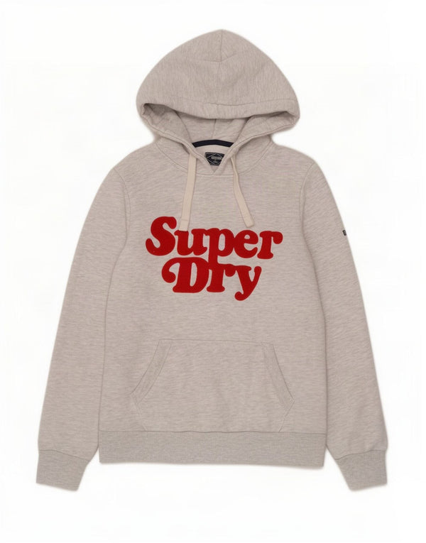 Felpa con cappuccio grafica da donna Superdry UK 8 Small Cotone grigio