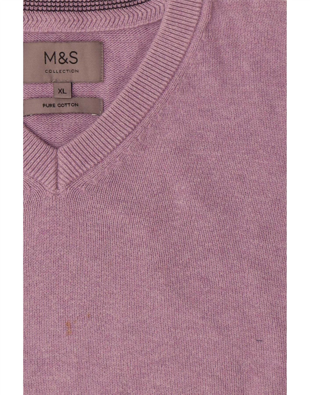 Maglione da uomo con scollo a V Marks & Spencer XL in cotone rosa