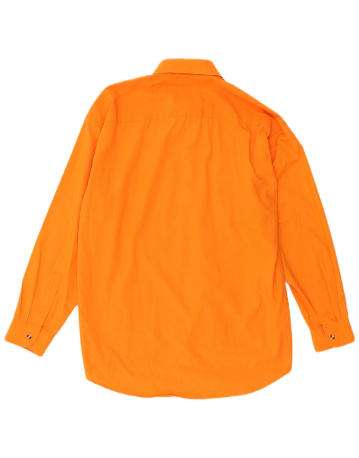 Camicia vintage da uomo grande in cotone arancione