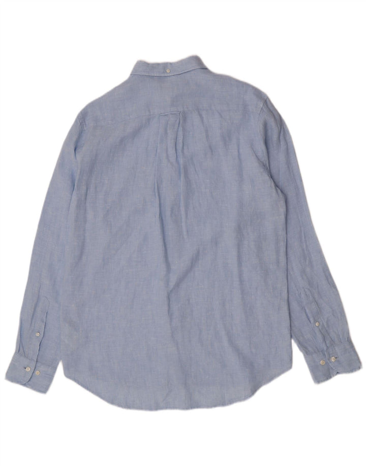 Gant Camicia da uomo vestibilità regolare taglia 39/40 15 1/2 lino blu medio