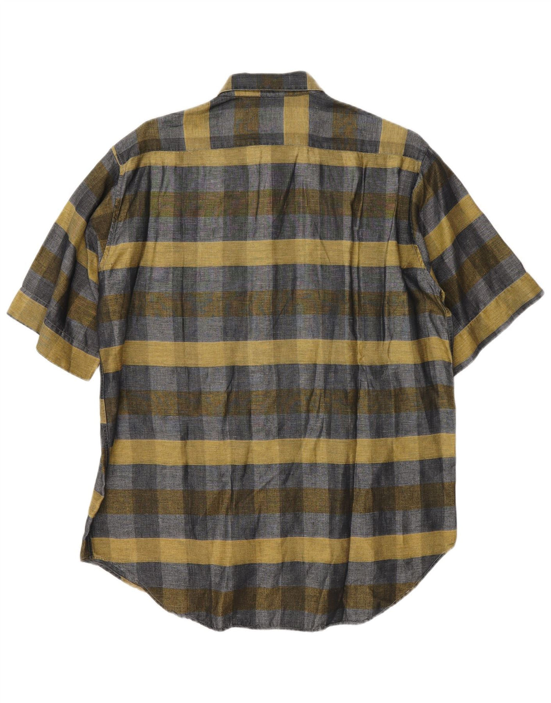Camicia a maniche corte da uomo Sangiorgio taglia 40/15 a quadri grigio medio