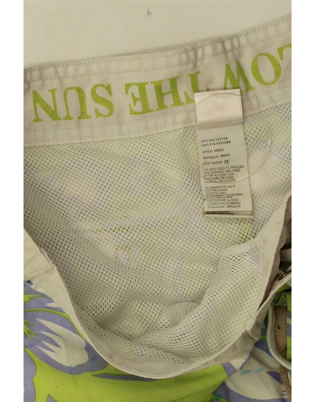 Pantaloncini da bagno da uomo Sundek XL verde floreale in poliestere