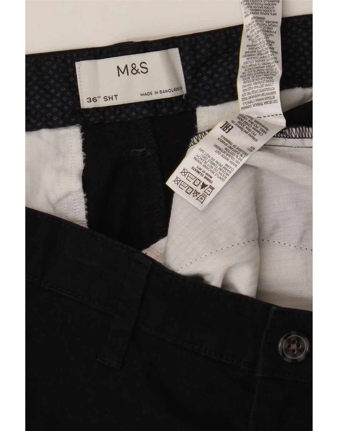 Pantaloncini chino da uomo Marks & Spencer W36 grandi in cotone blu navy