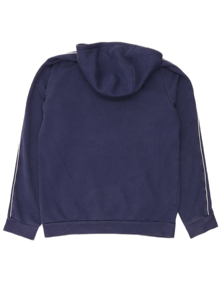 Felpa con cappuccio da uomo Adidas media in cotone blu navy