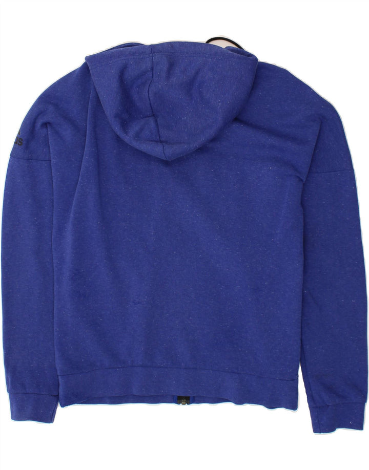 ADIDAS Mens Graphic Zip Hoodie Sweater Medium Blue Flecked Vintage Adidas and Second-Hand Adidas from Messina Hembry 
