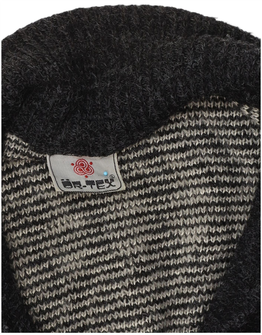 Maglione cardigan da uomo vintage grande grigio geometrico