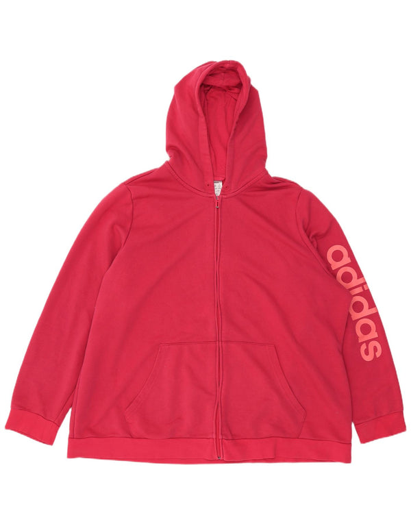 Maglione con cappuccio e zip oversize con grafica da donna ADIDAS UK 32/34 4XL Cotone rosso