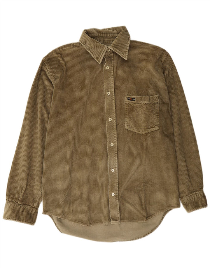 Camicia da uomo in velluto a coste Energie grande in cotone kaki