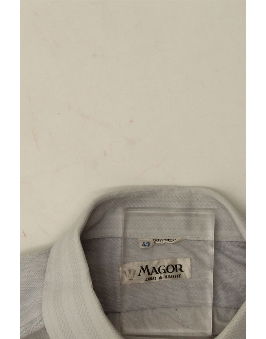 Camicia vintage da uomo taglia 42 in poliammide a righe blu grandi