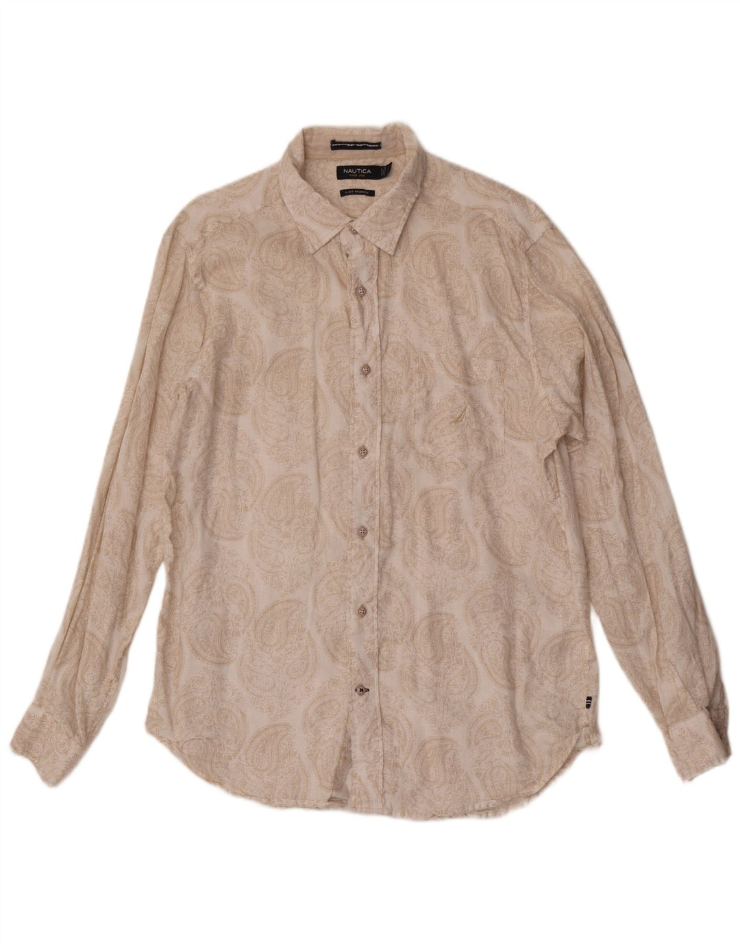 Camicia da uomo Nautica Large Beige Paisley Linen