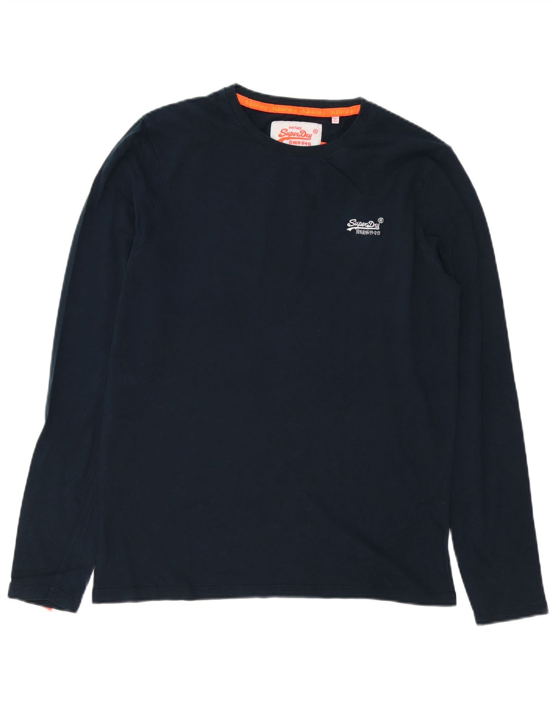 Top da uomo a maniche lunghe SUPERDRY grande blu navy