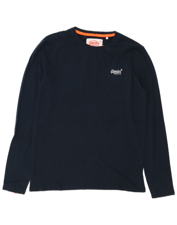 Top da uomo a maniche lunghe SUPERDRY grande blu navy