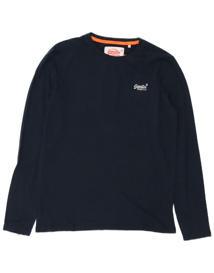 Top da uomo a maniche lunghe SUPERDRY grande blu navy