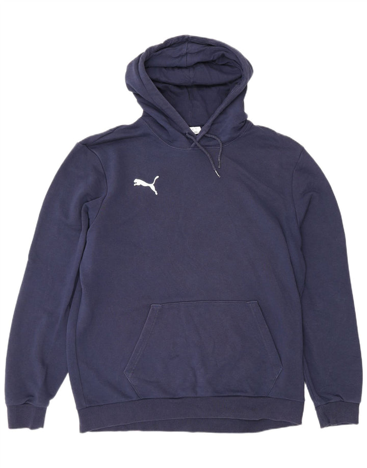 Felpa con cappuccio da uomo Puma Large in cotone blu navy