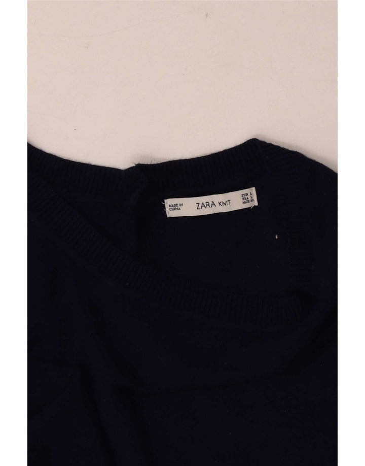 T-shirt Zara da donna Top UK 14 grande blu navy