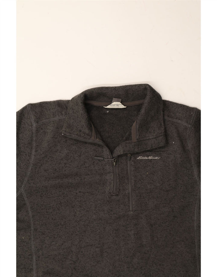 EDDIE BAUER Mens Zip Neck Pullover Tracksuit Top Medium Grey Polyester Vintage Eddie Bauer and Second-Hand Eddie Bauer from Messina Hembry 