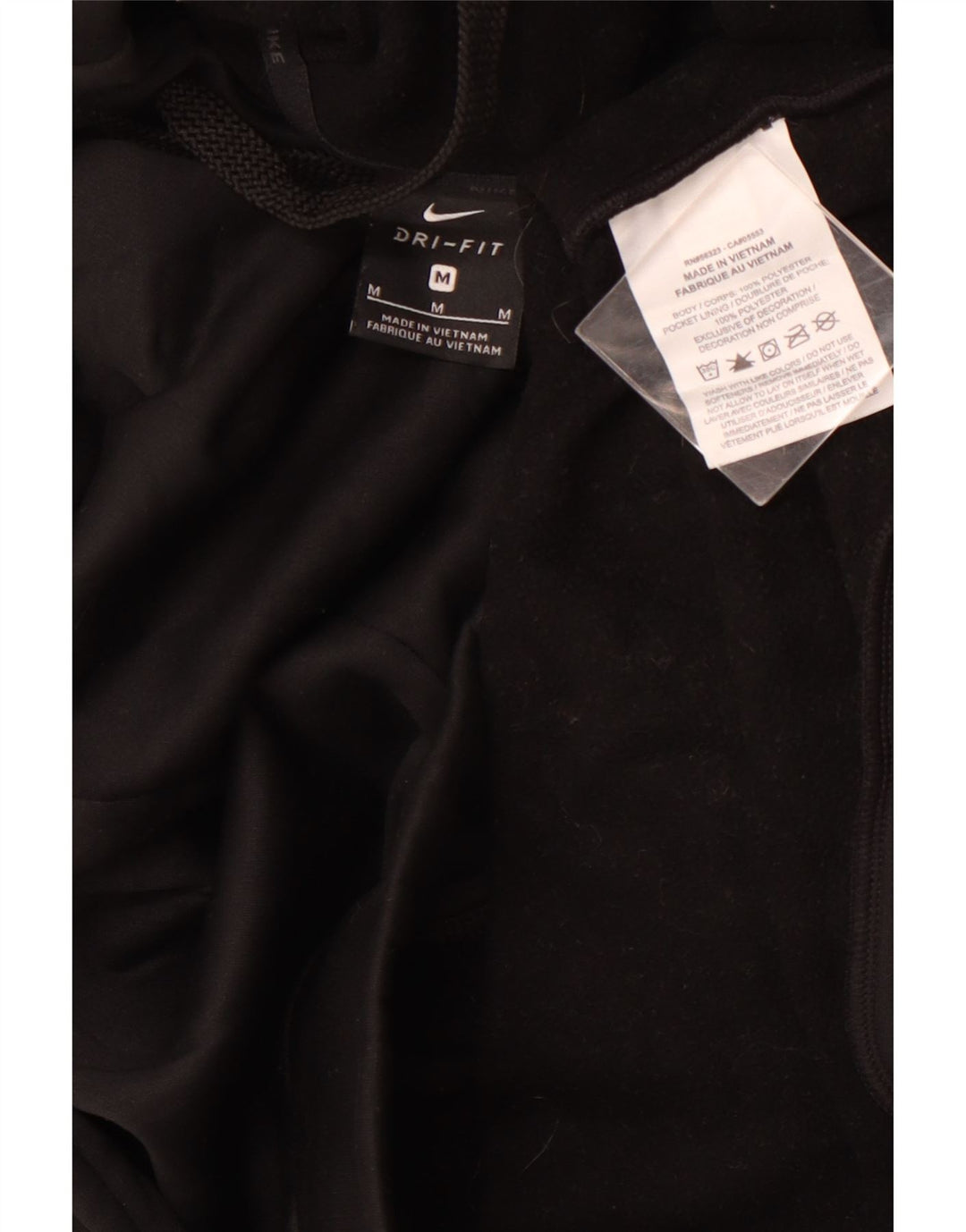Felpa con cappuccio NIKE Dri Fit da uomo, media, nera, in poliestere