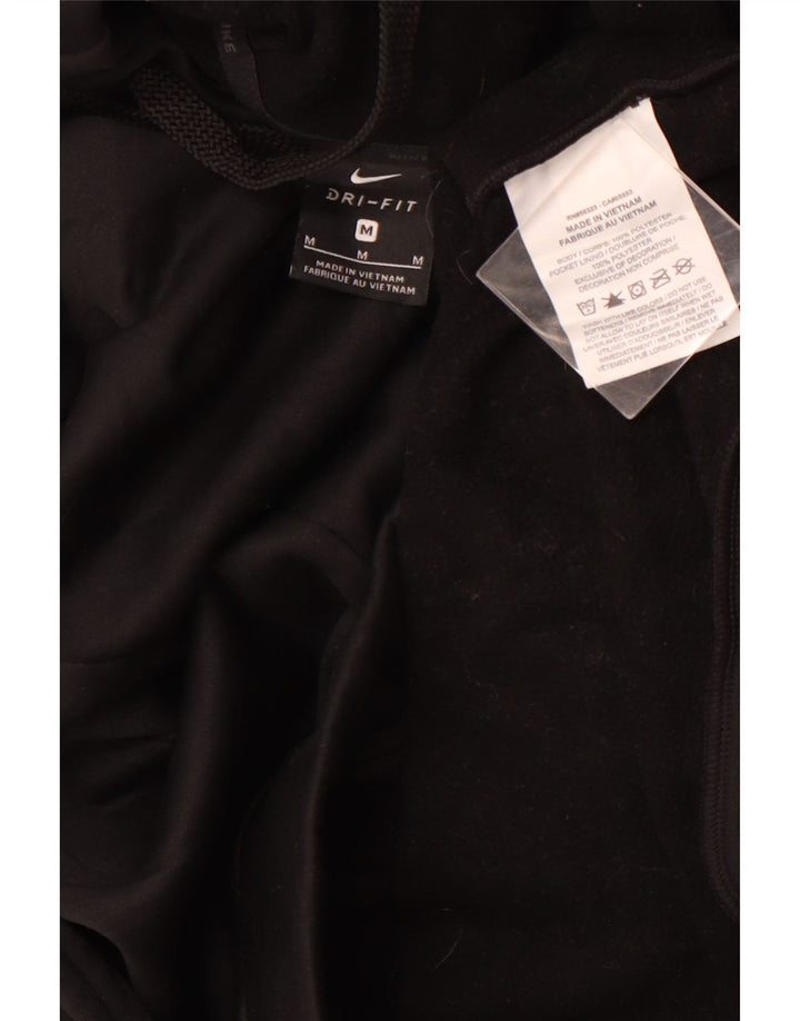 Felpa con cappuccio NIKE Dri Fit da uomo, media, nera, in poliestere