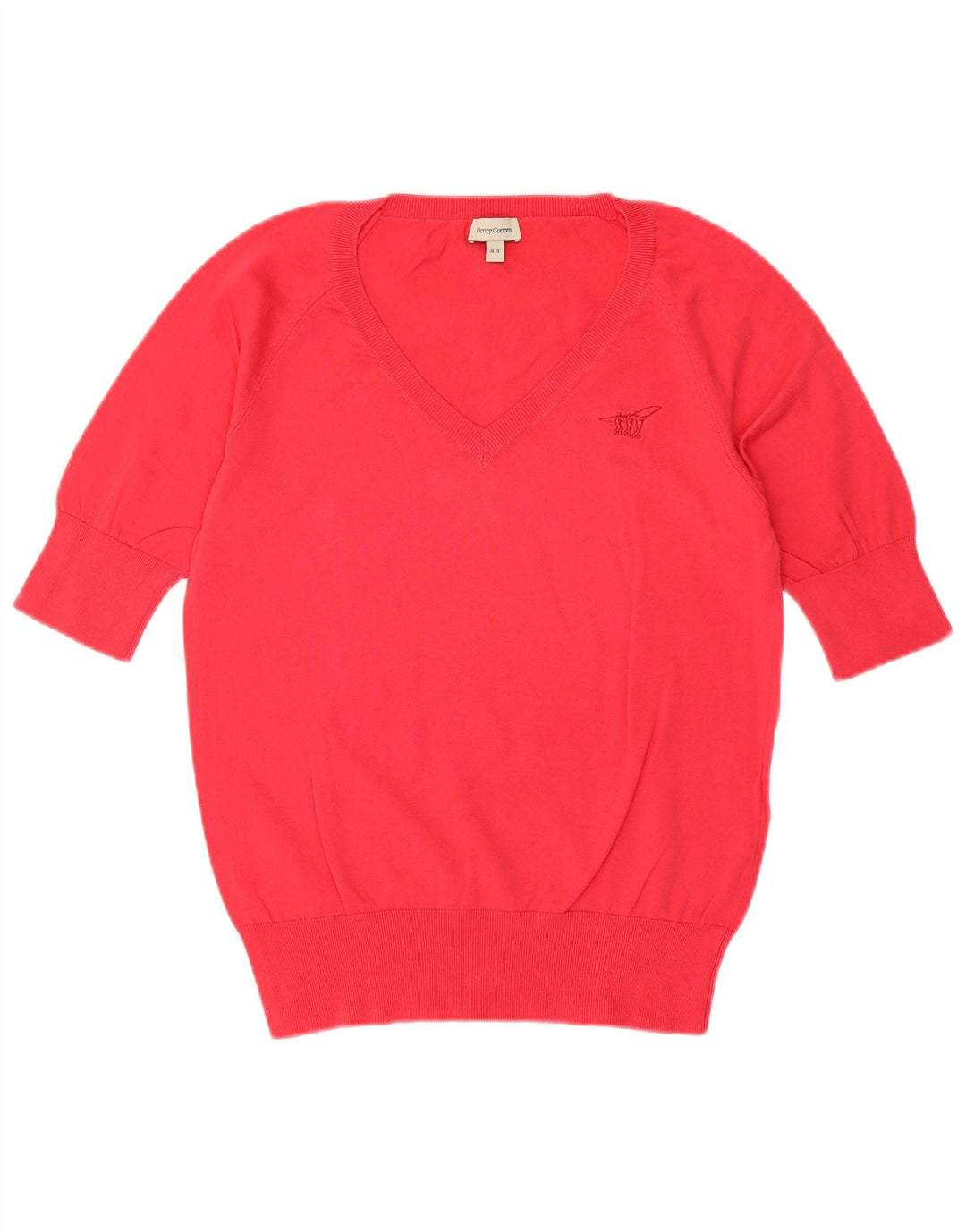 Maglione da donna a maniche corte con scollo a V Henry's IT 44 rosso medio