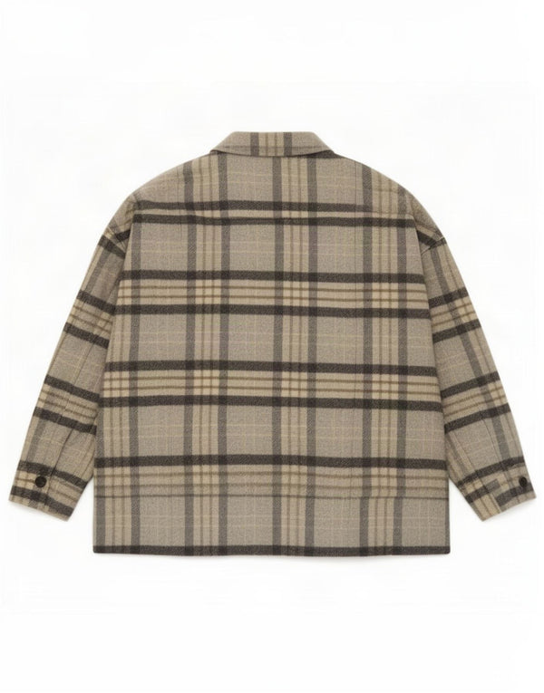 Giacca Shacket da donna Zara UK 14 scozzese grigio medio