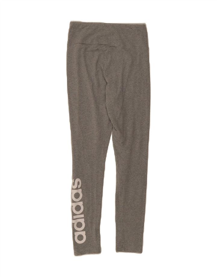 ADIDAS Womens Graphic Leggings UK 8/10 Small  Grey Vintage Adidas and Second-Hand Adidas from Messina Hembry 