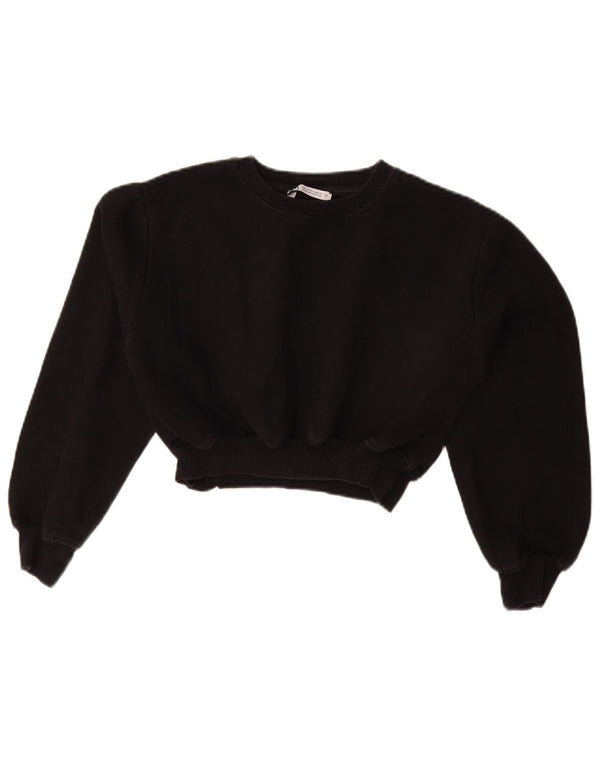 Felpa corta da donna Zara UK 10 piccola nera
