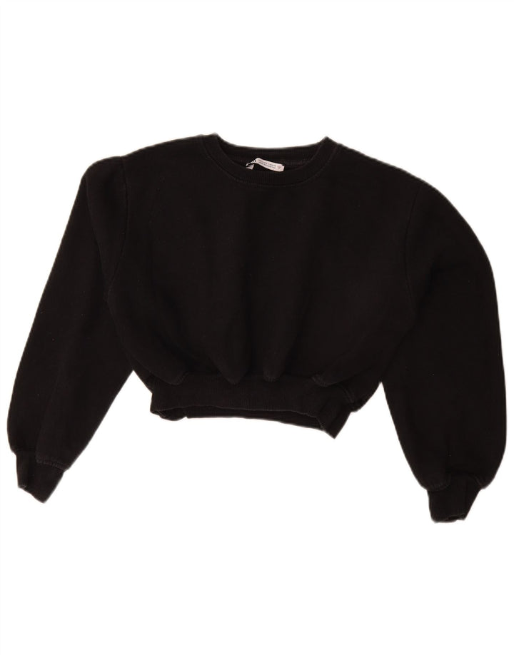 Felpa corta da donna Zara UK 10 piccola nera