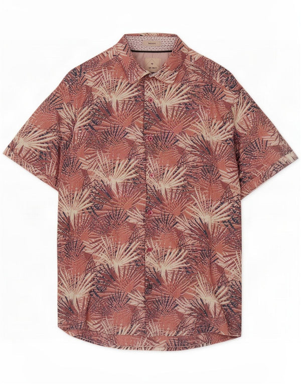 Camicia hawaiana a maniche corte su misura da uomo di White Stuff piccola in cotone rosa