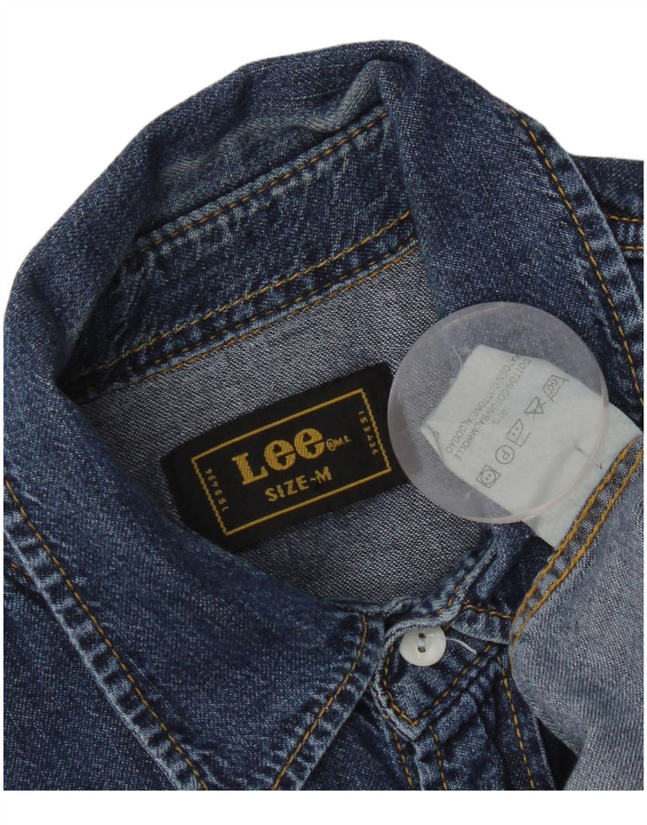 Camicia di jeans da uomo Lee in cotone blu medio